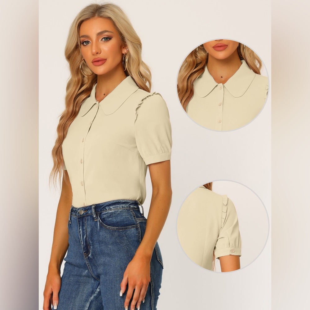 Allegra K Ruffle Sleeve Blouse NWT - Picture 7 of 8